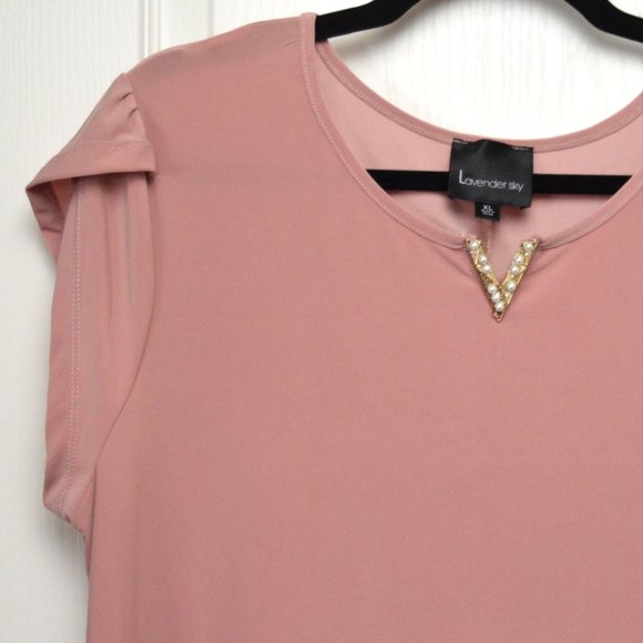 Lavender Sky Dusty Pink Top, XL - Picture 3 of 4